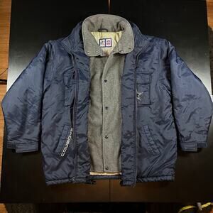 Vintage Logo Athletic Game Day Dallas Cowboys Zip Snap Blue Jacket Men’s Sz L